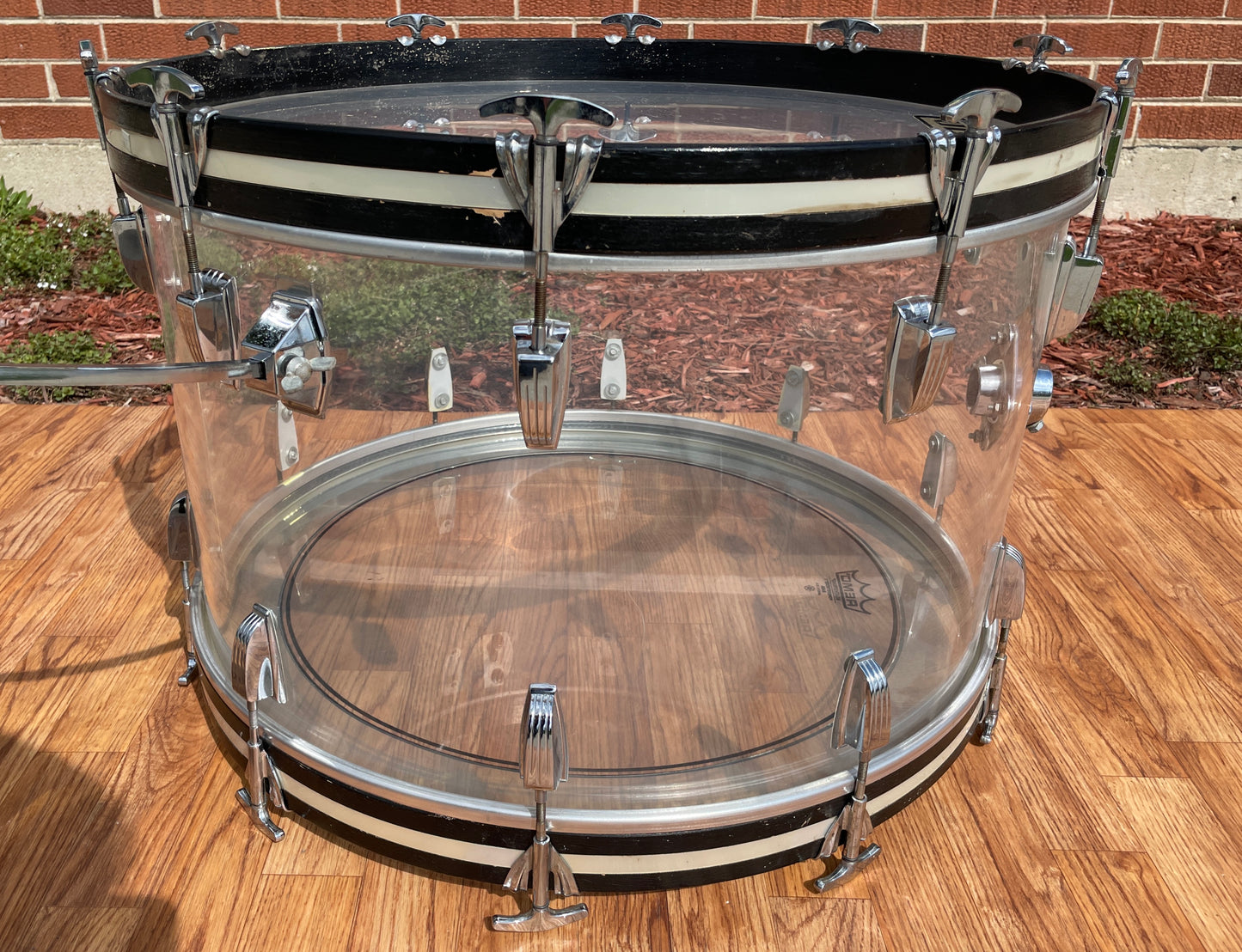 1970s Ludwig 14x24 Vistalite Bass Drum Clear