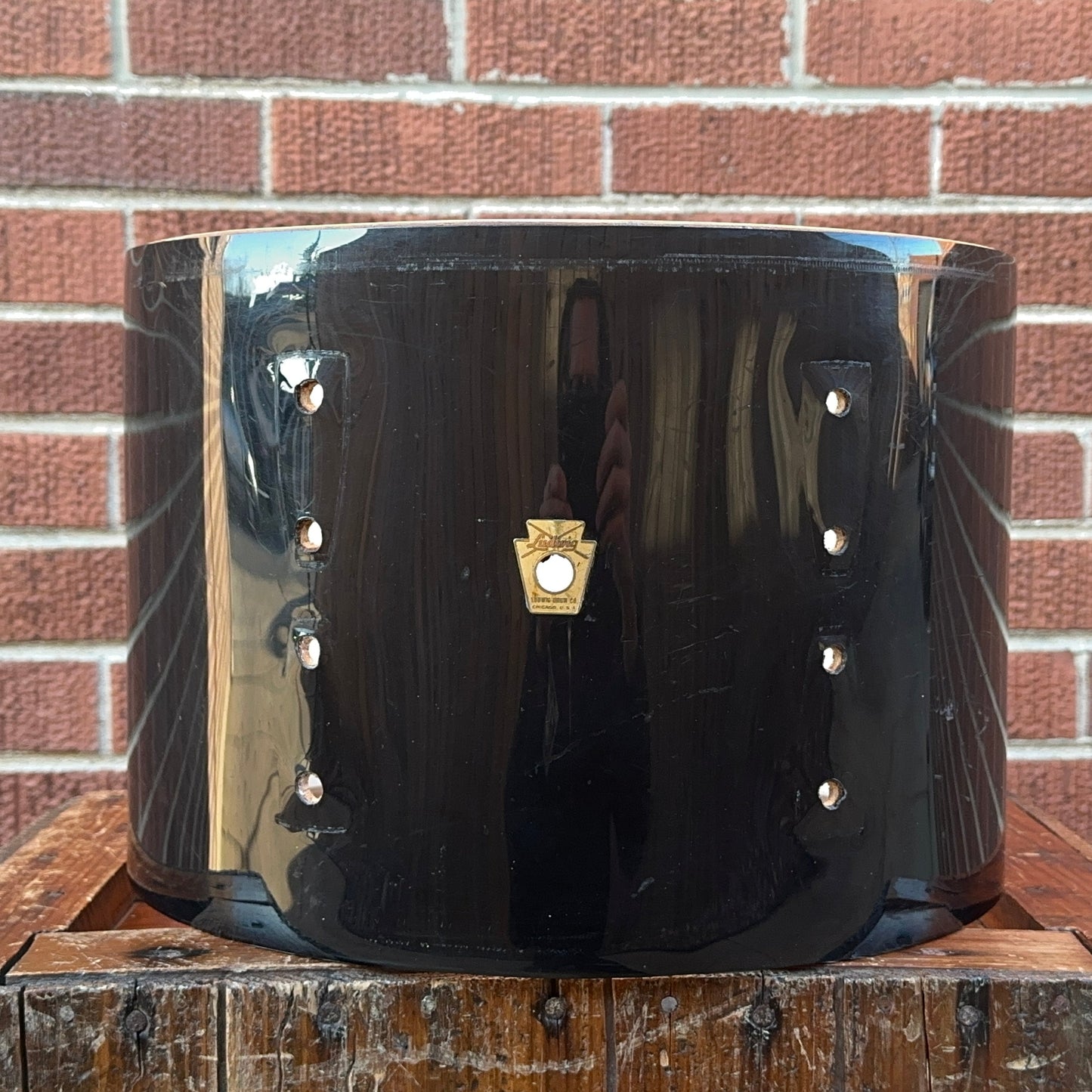 1960s Ludwig 9x13 Pre-Serial Super Classic Tom Drum Shell Black