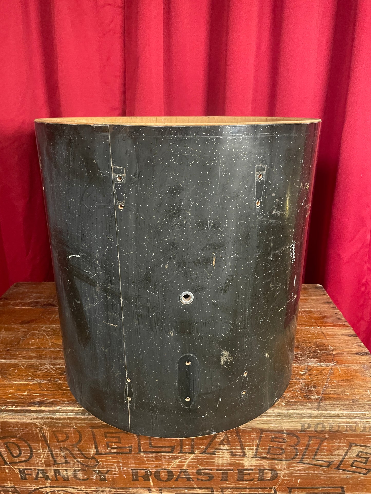 1971 Sonor Teardrop 16x16 Floor Tom Shell Black Silver Speckle 40cm