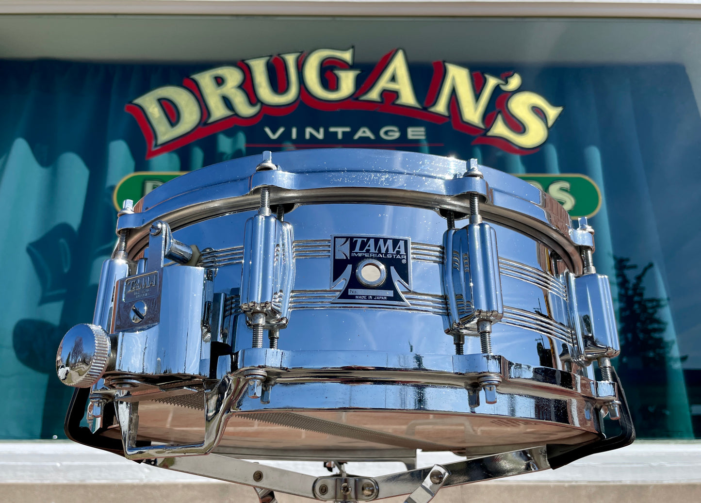 1980s Tama 5x14 No. 8005 Imperialstar King Beat Seamless Steel Snare Drum