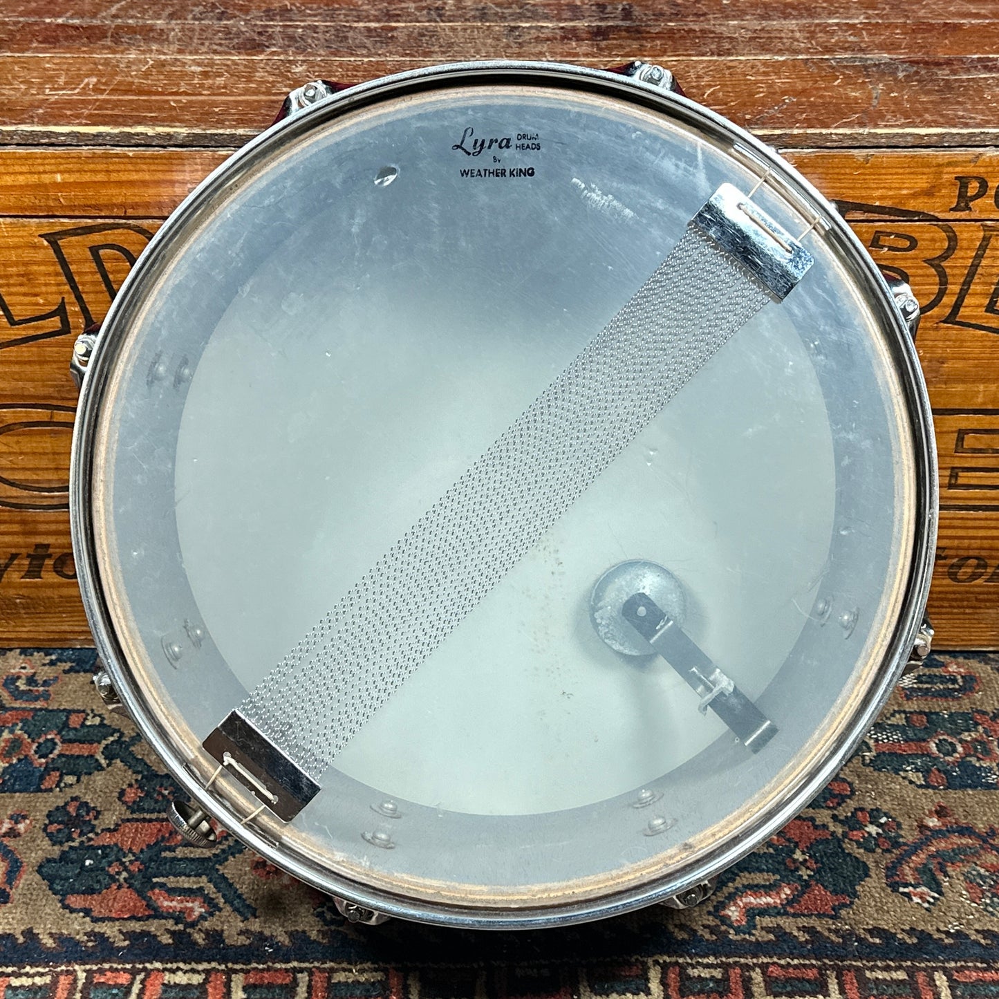 1960s Mica-Sonic Deluxe 5.5x14 Snare Drum Red Satin Flame MIJ Japan