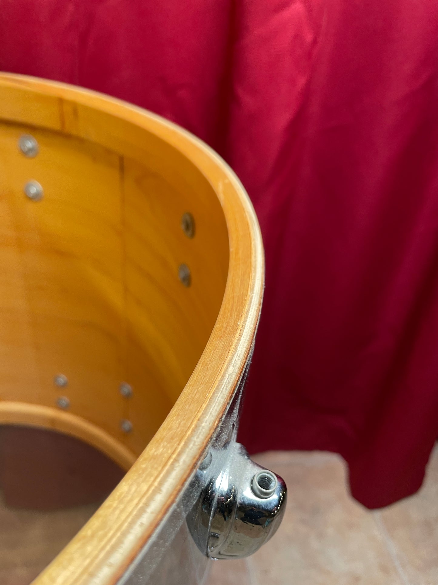 1970s Slingerland 16x18 Floor Tom Chrome Over Wood