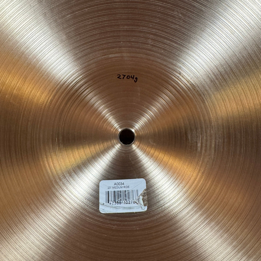 20" Zildjian A Medium Ride Cymbal 2704g *Video Demo*