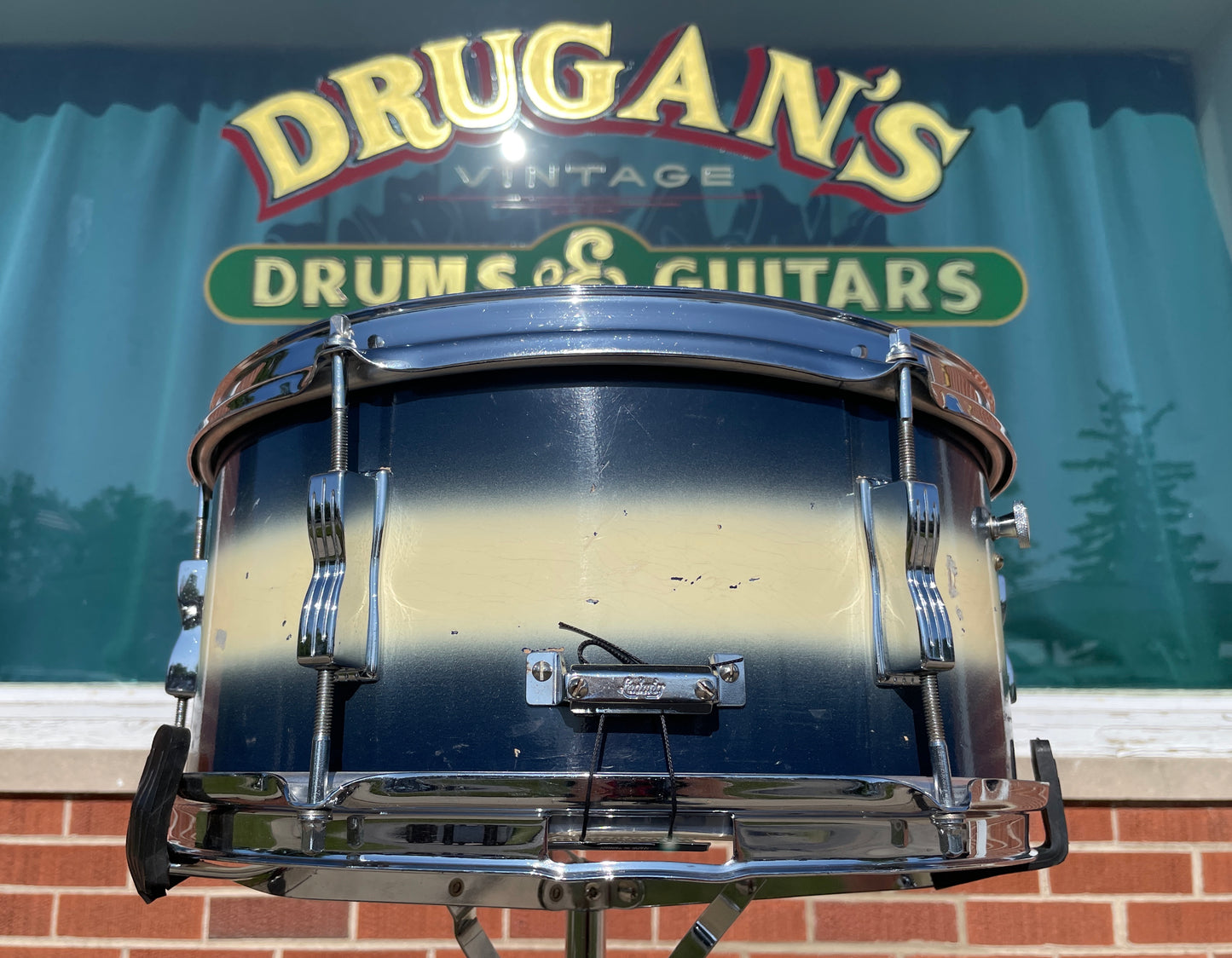 1961 Ludwig 6.5x14 Auditorium Snare Drum Blue/White Duco COB