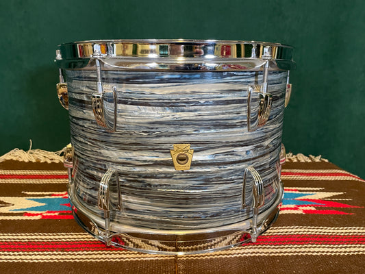 1968 Ludwig 8x12 Tom Drum Oyster Blue Pearl Down Beat