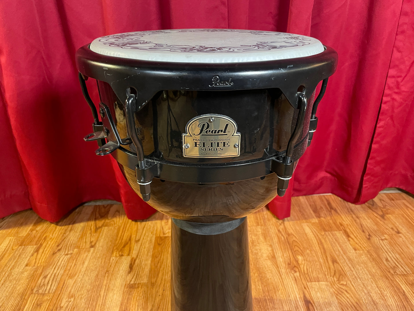 Pearl 12.5" Elite Series Fiberglass Djembe Black Corey Miller