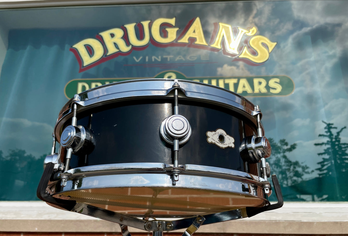 Vintage 1960s Camco Aristocrat 5x14 Snare Drum Black Wrap Oaklawn
