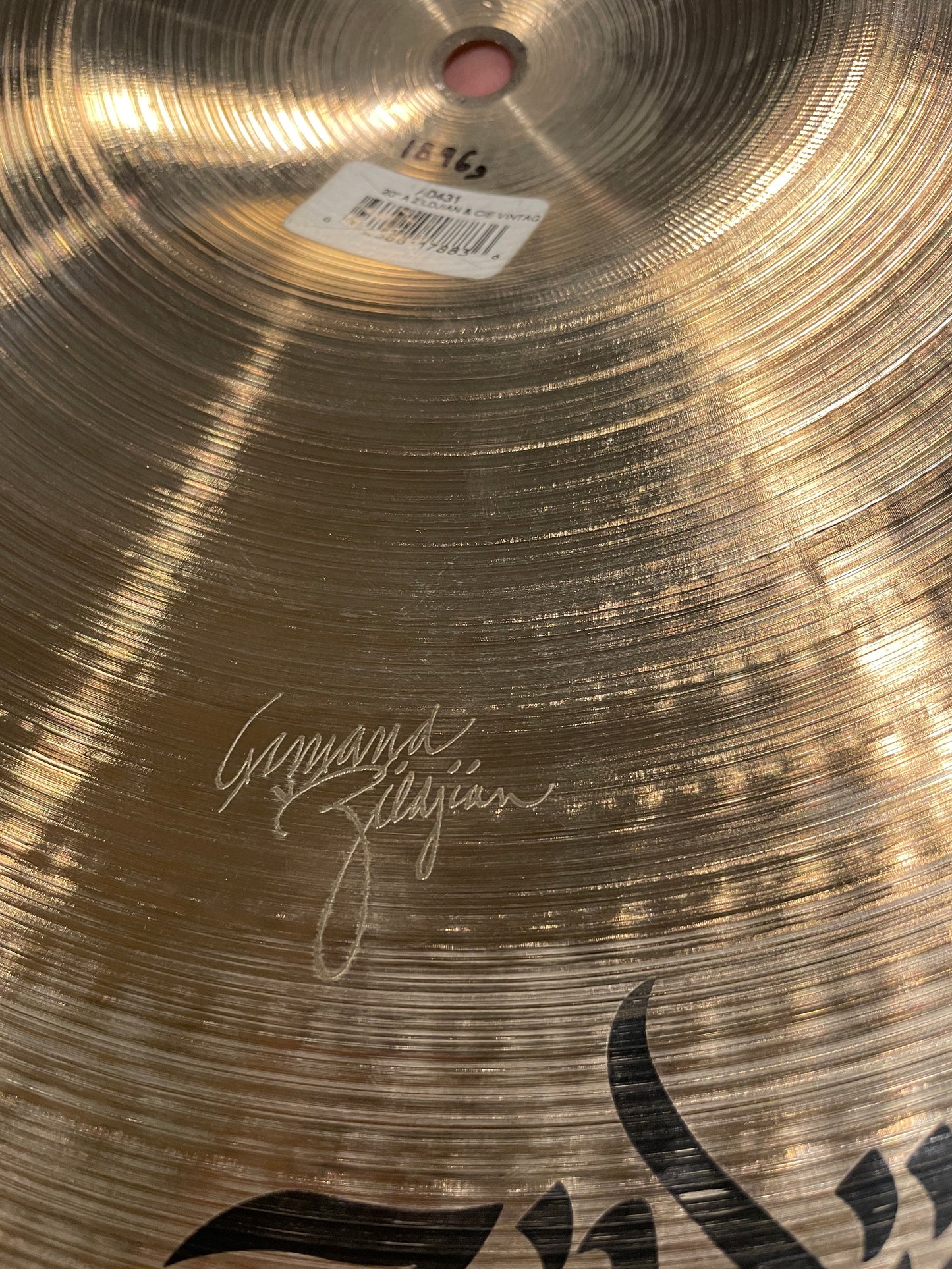 20" A. Zildjian & Cie Vintage Ride Cymbal 1896g A0431