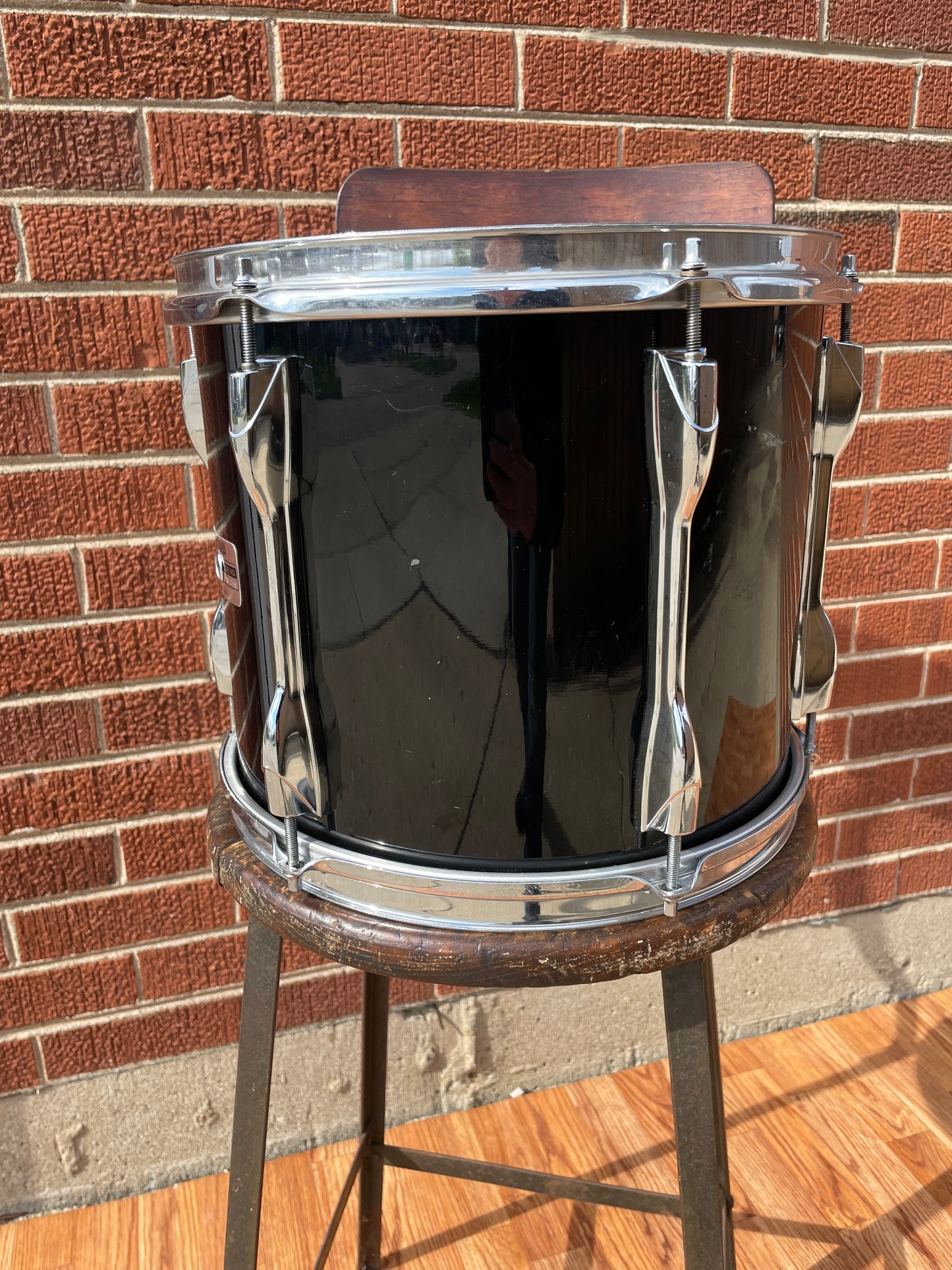 1980s Yamaha Recording Custom 10x12 Tom Drum Piano Black 12x10