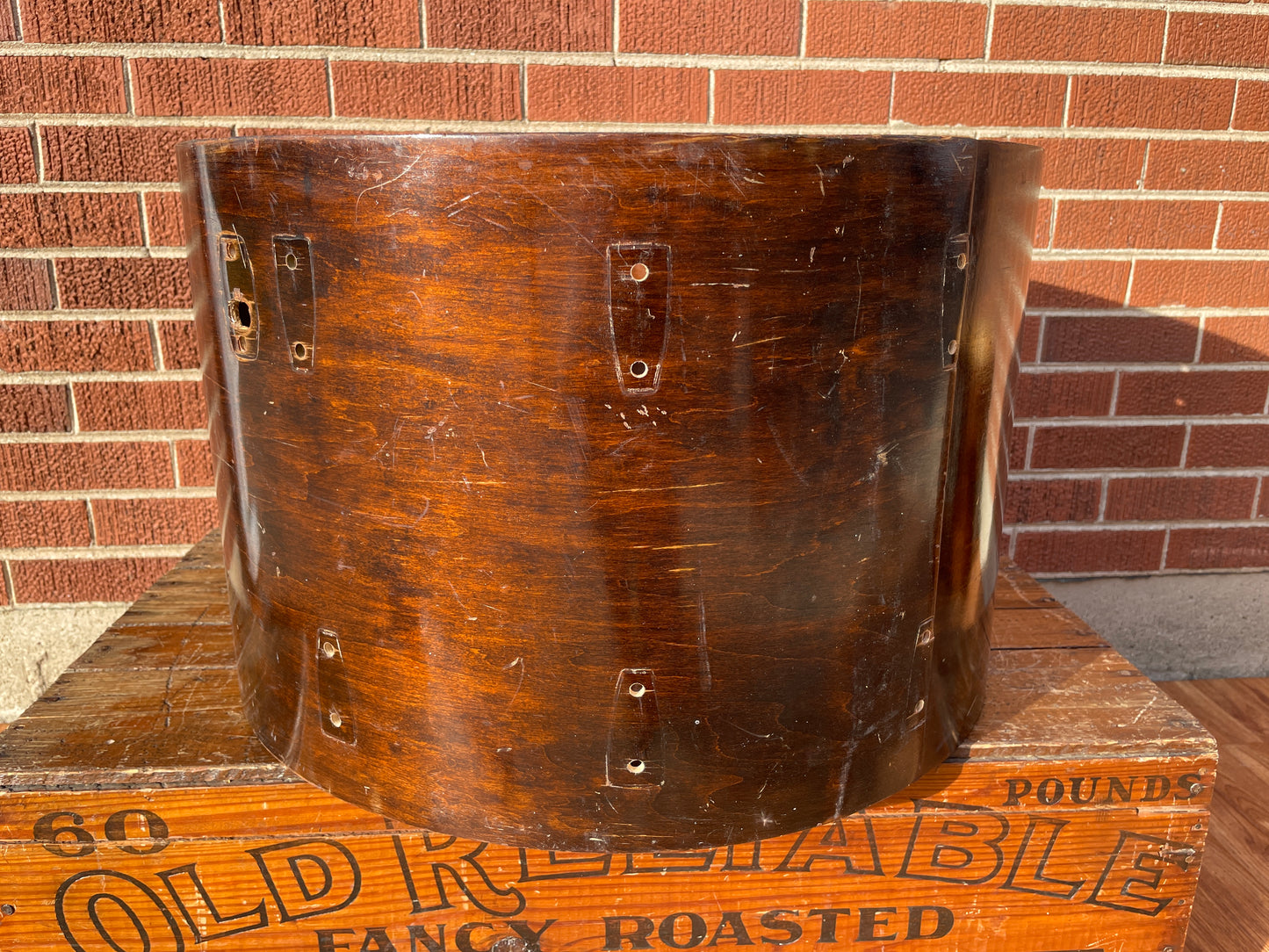 1970s Ludwig Hollywood 14x22 Bass Drum Shell Walnut Thermo-Gloss