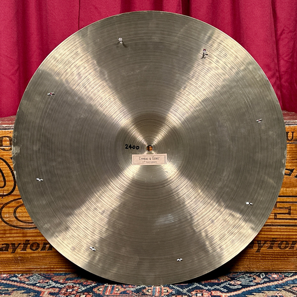 22" Cymbal & Gong 11th Anniversary Ride Cymbal w/ 8 Rivets 2400g *VIdeo*