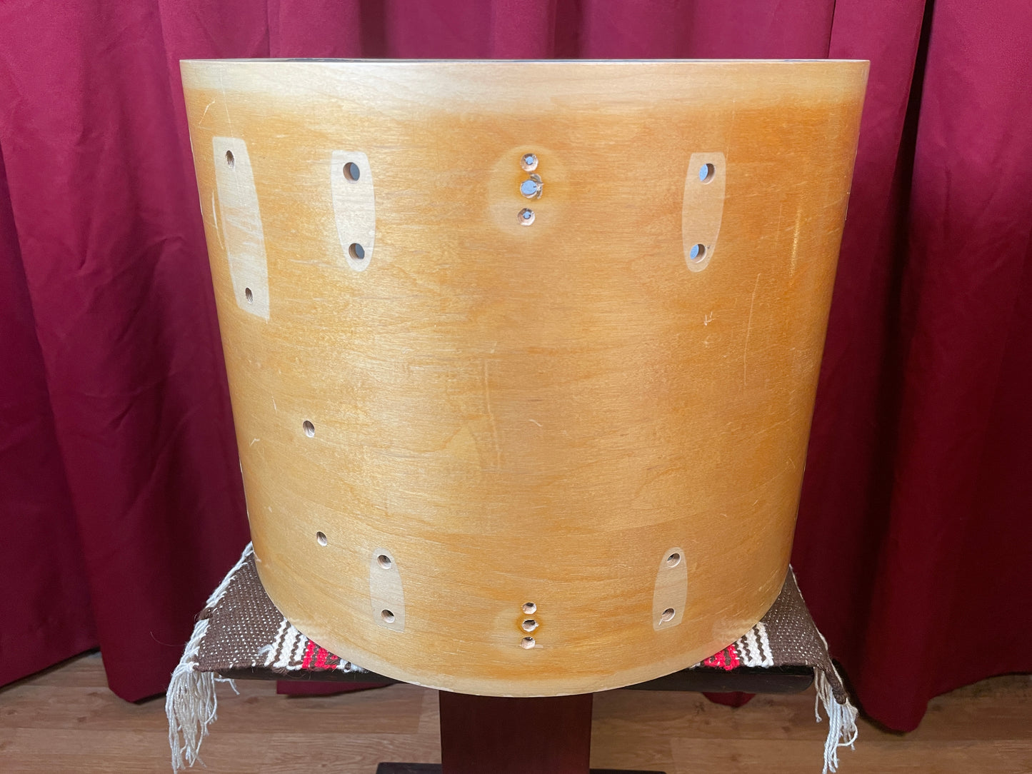 Vintage Gretsch 12x15 Floor Tom Drum Shell Natural Stop Sign Badge Era