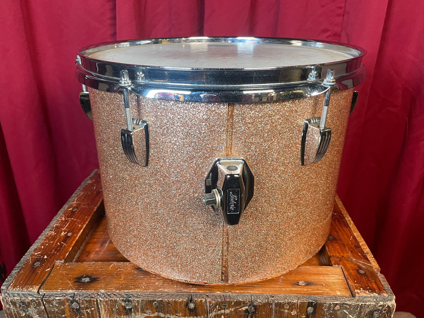 1970s Ludwig 9x13 Concert Tom Drum Champagne Sparkle