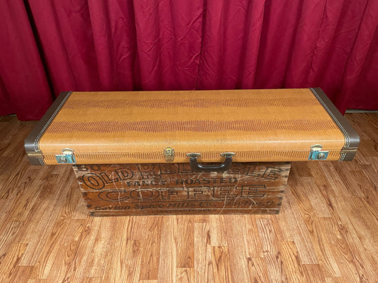 G&G Custom Shop Strat/Tele Hard Shell Guitar Case Light Brown Alligator / Green