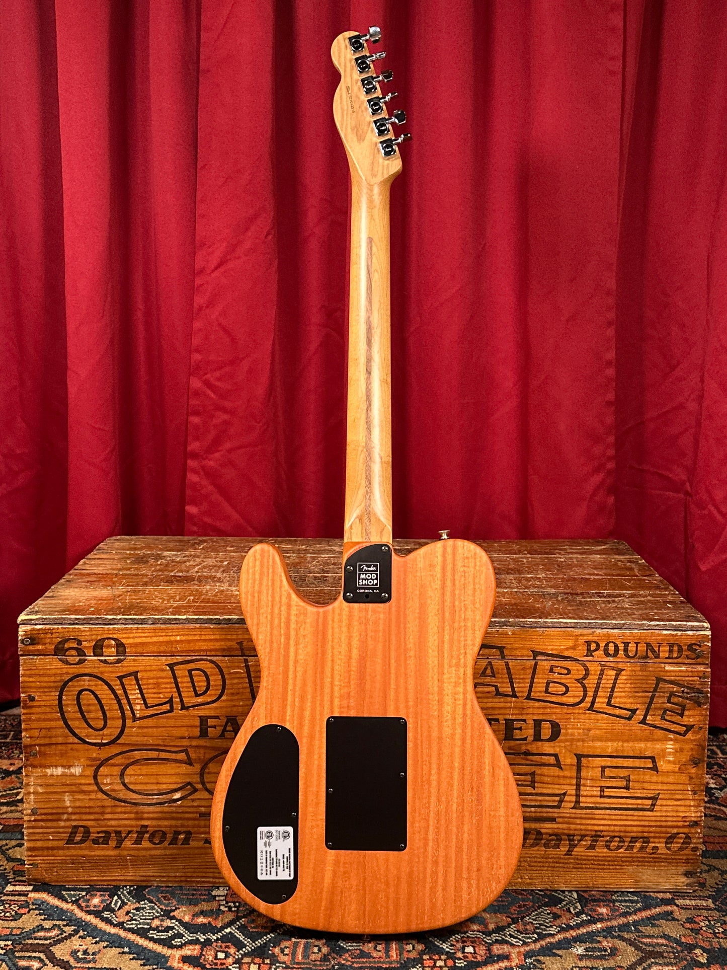 2021 Fender Mod Shop Acoustasonic Telecaster Brushed Sapphire Blue w/ OHSC