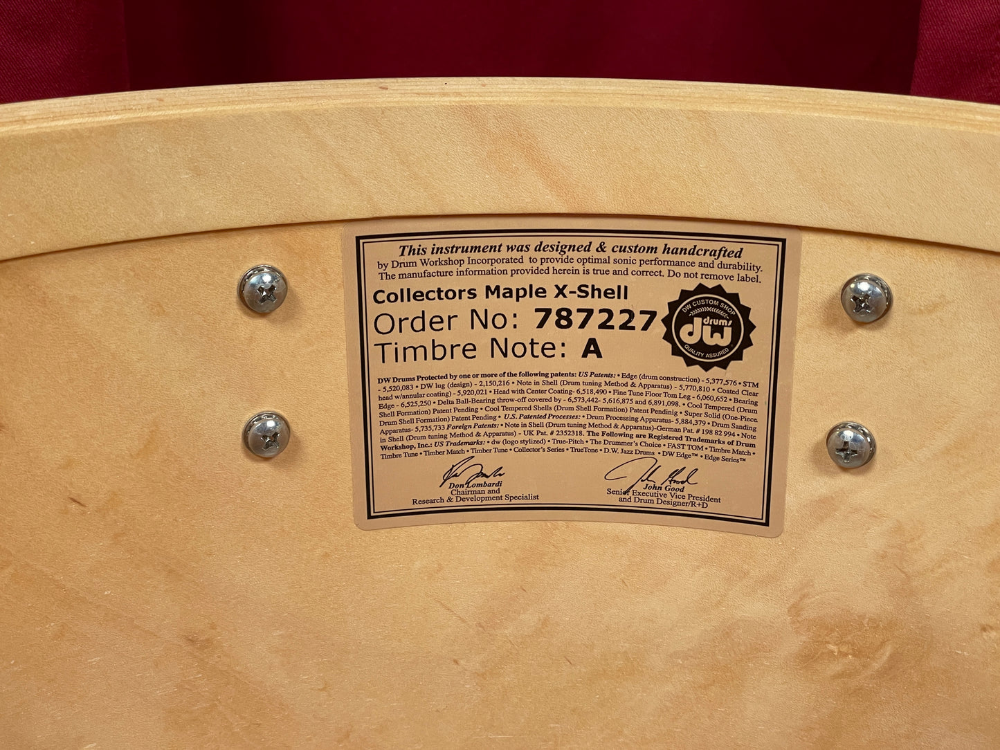 DW Collectors Maple 12x14 Floor Tom Drum Piano Black X-Shell Drum Workshop