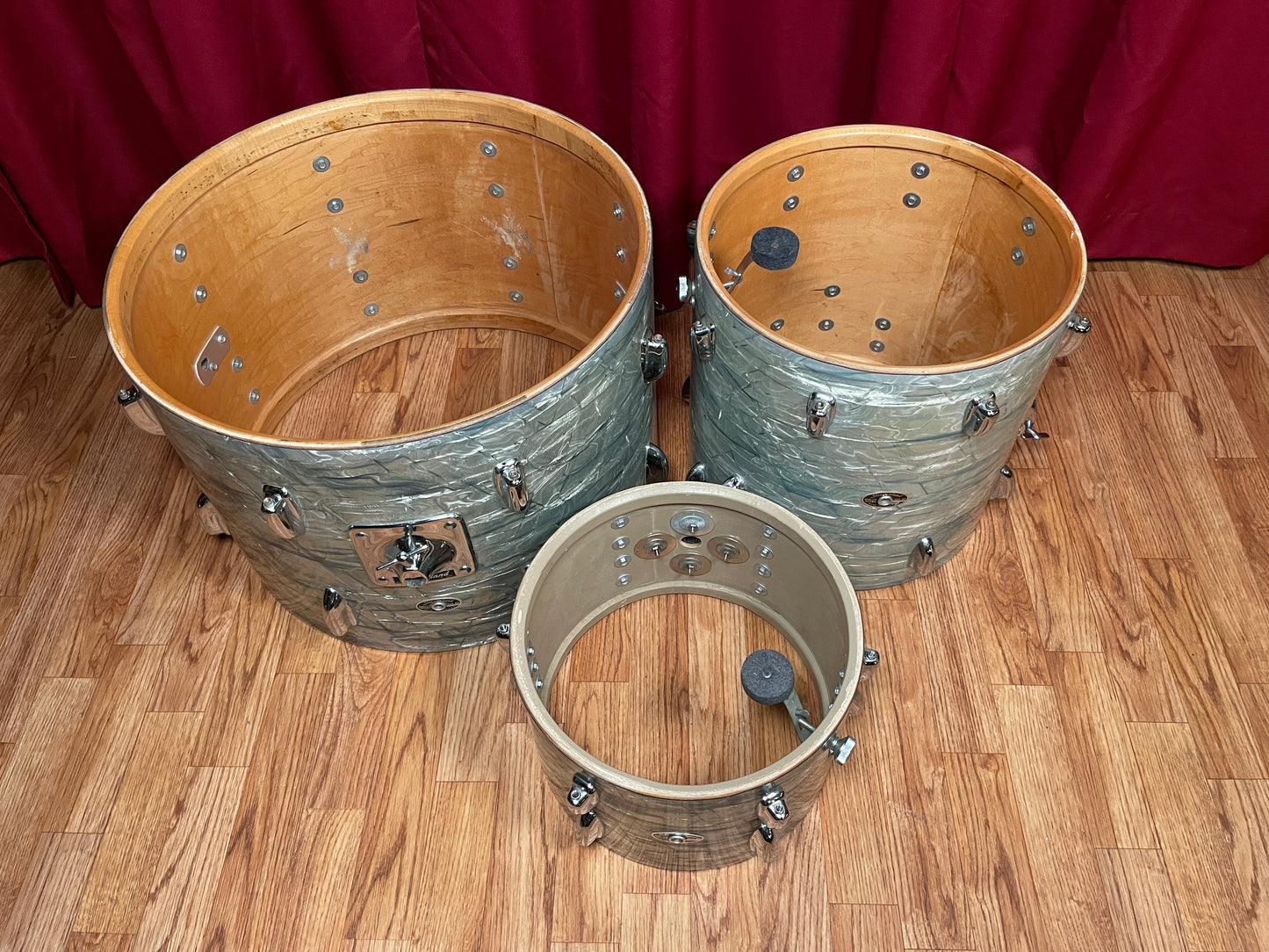 1970s Slingerland No. 9N Modern Jazz Outfit Sky Blue Pearl Drum Set 20/12/14