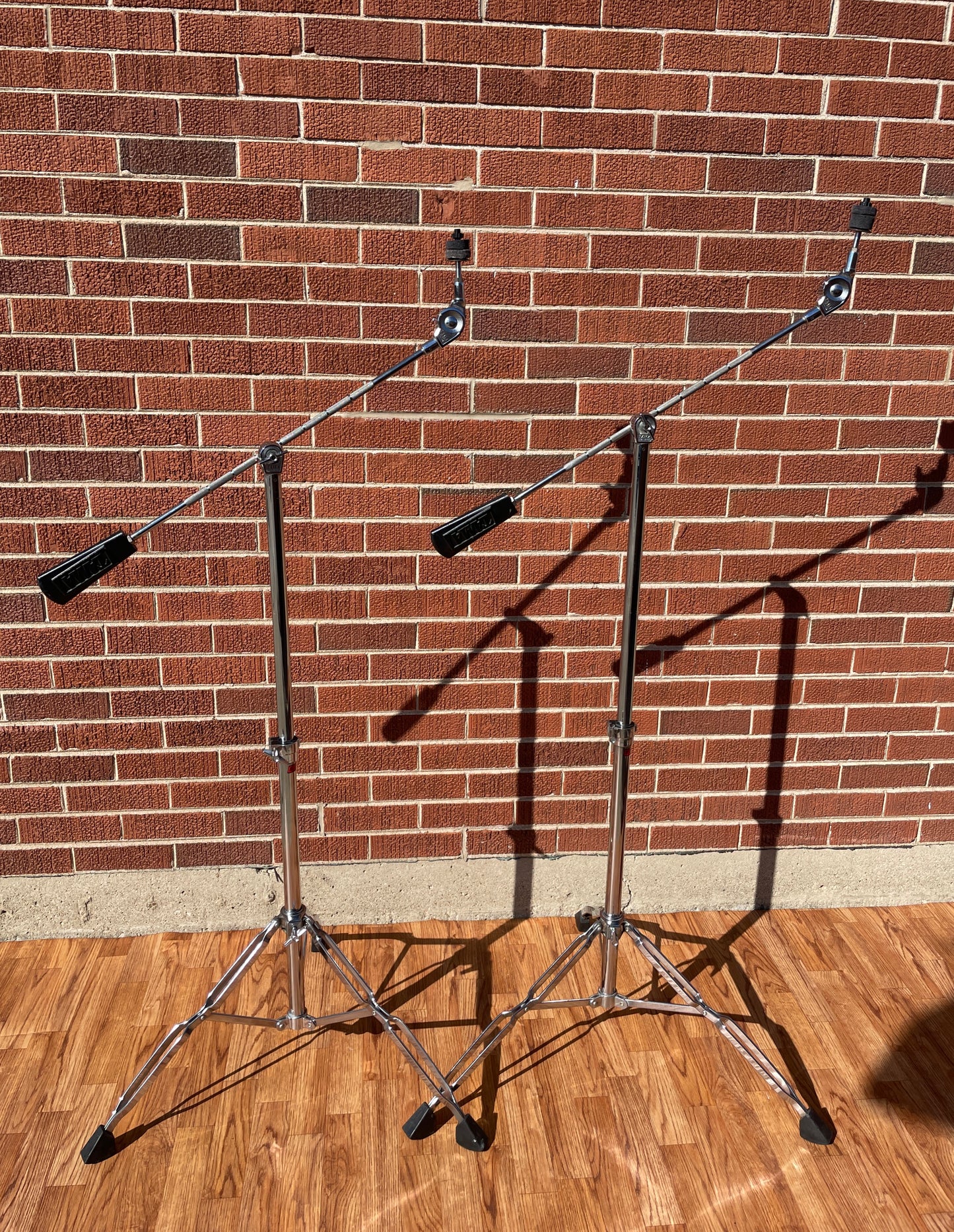 (x2) Vintage Tama Titan Red Label Boom Cymbal Stand Pair w/ Weights Japan