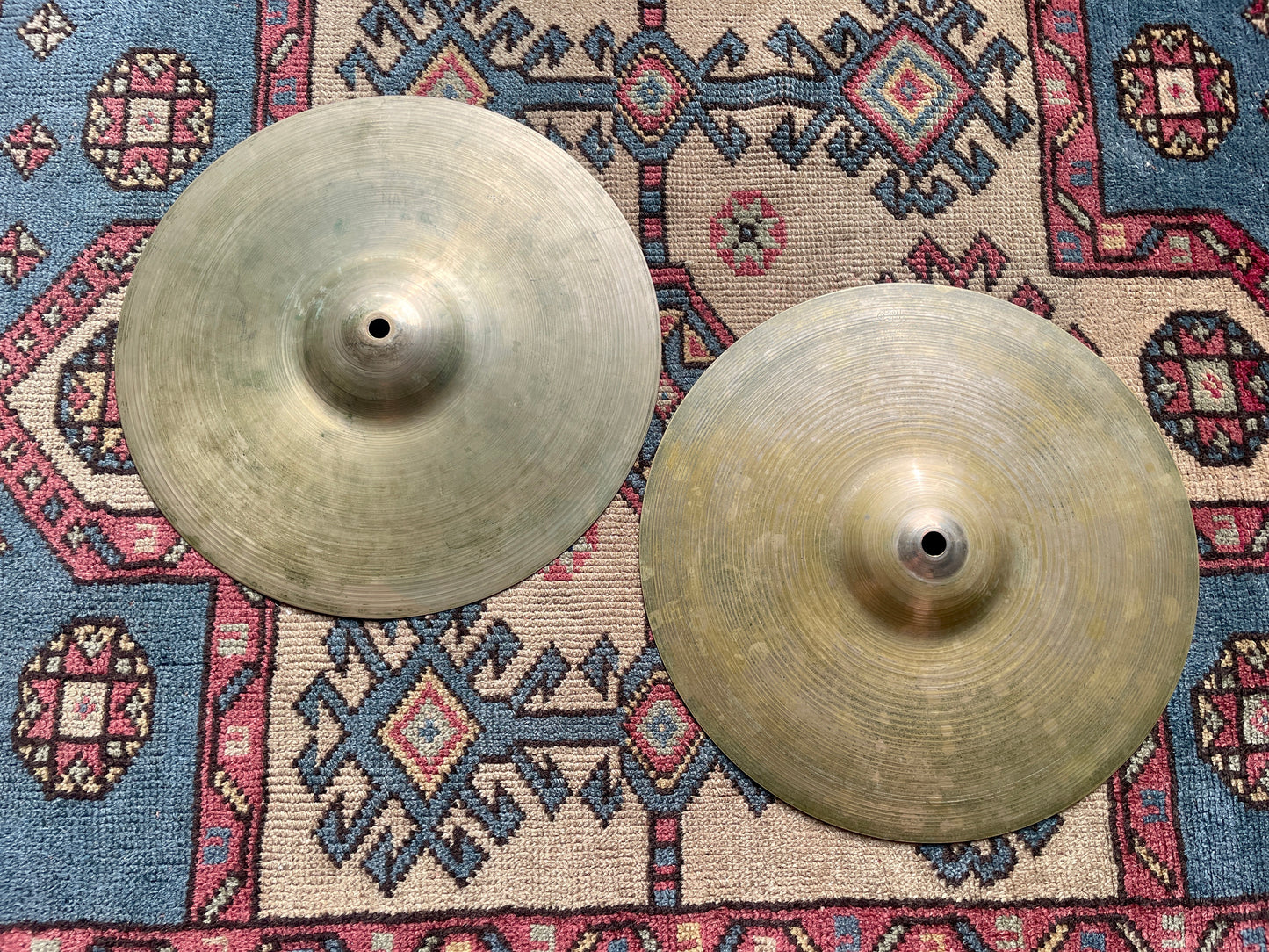 1950s 12" Zildjian A Small Stamp Hi-Hat Cymbal Pair 420g/482g