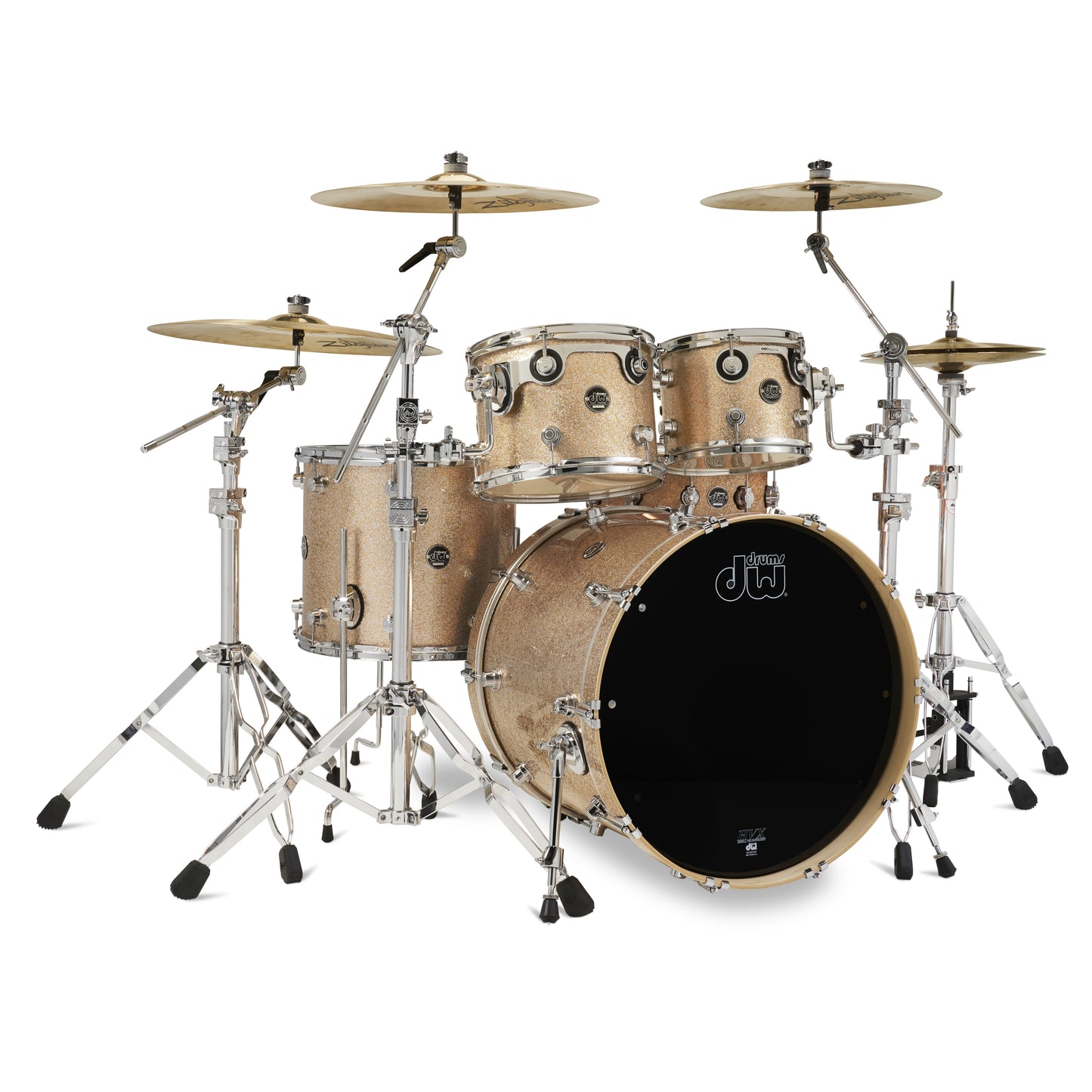 DW Performance Series 4-Piece Shell Pack Drum Set Bermuda Sparkle DRKTPFC04AABR Drum Workshop