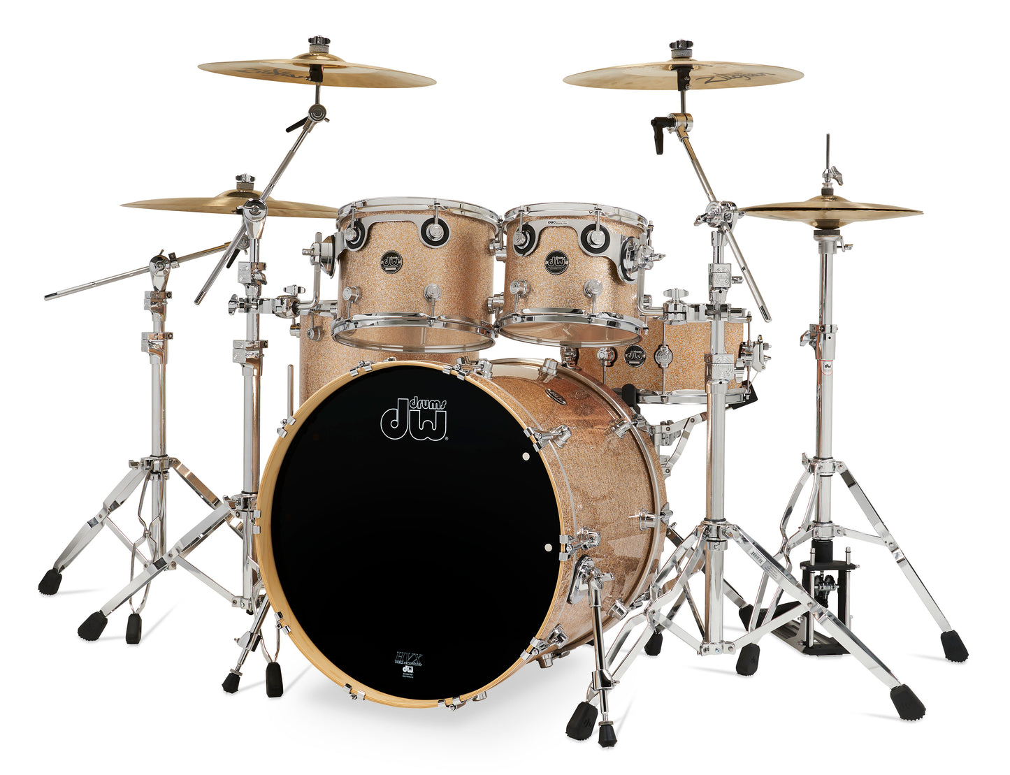 DW Performance Series 4-Piece Shell Pack Drum Set Bermuda Sparkle DRKTPFC04AABR Drum Workshop