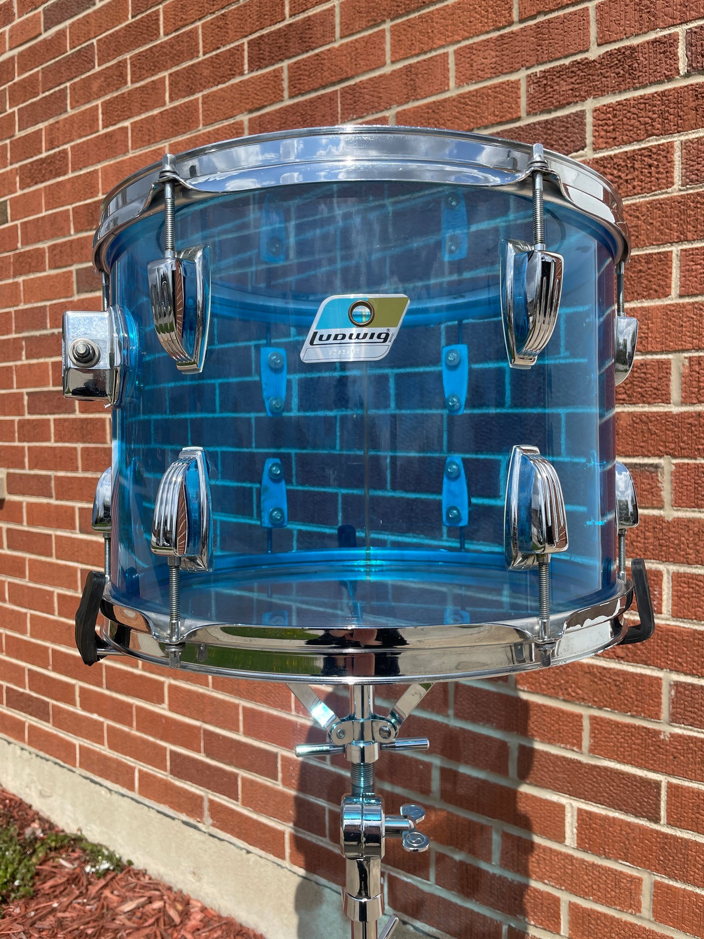 1970s Ludwig Vistalite 10x14 Tom Drum Blue