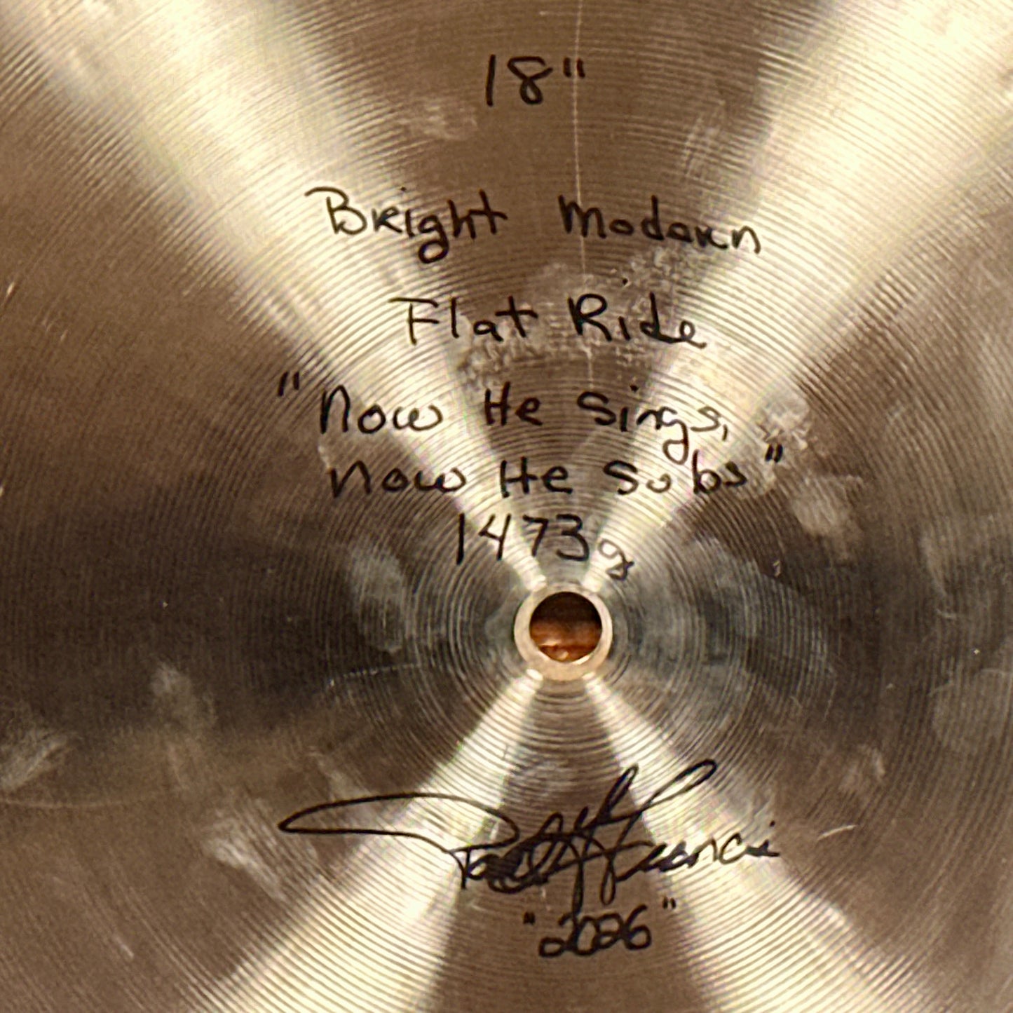 18" Cymbal Craftsman Bright Modern Roy Haynes Flat Ride Cymbal 1473g *Video Demo*