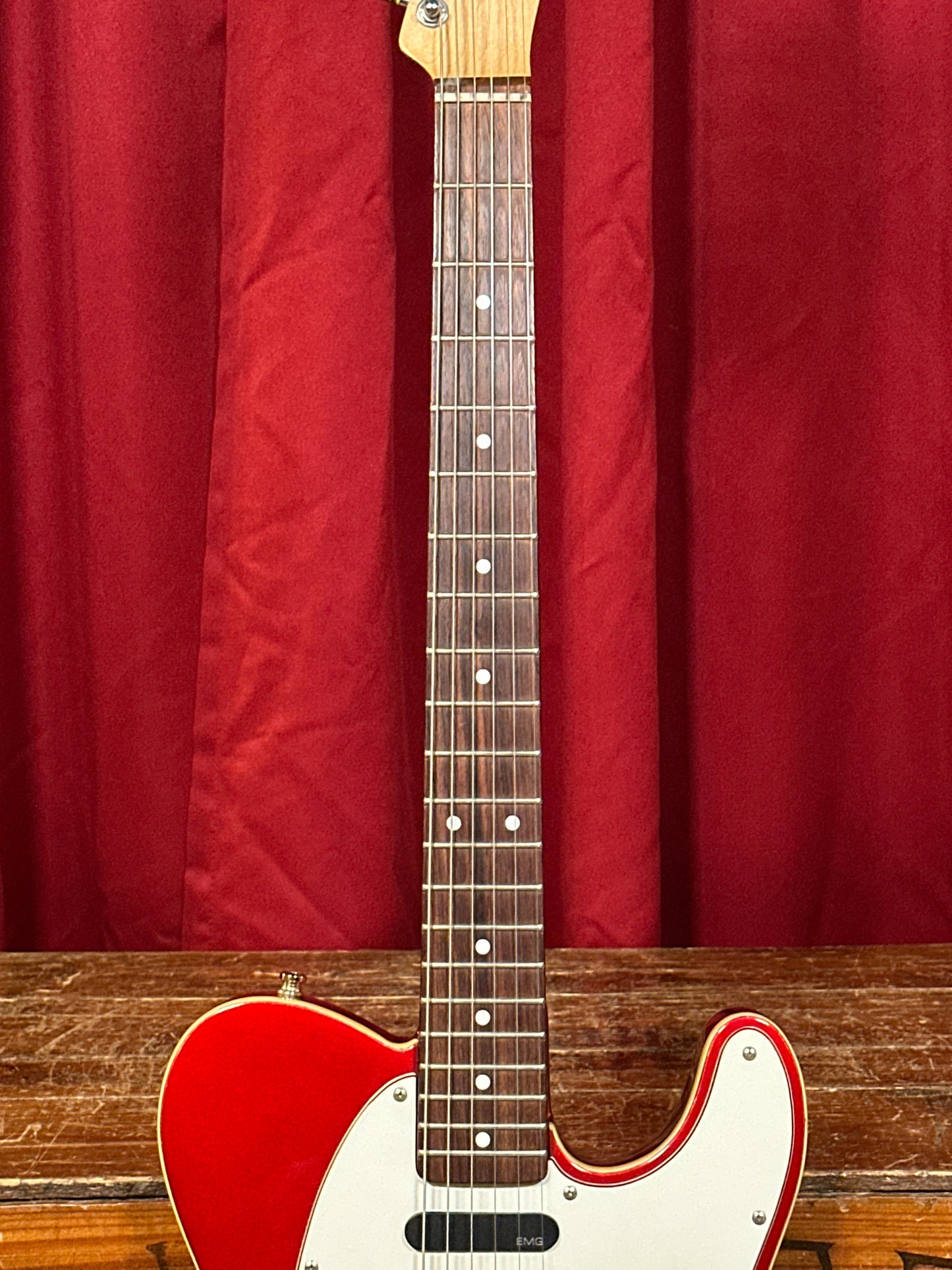Allparts Double Bound Telecaster-Style Electric Guitar Candy Apple Red w/ EMG Pickups Partscaster