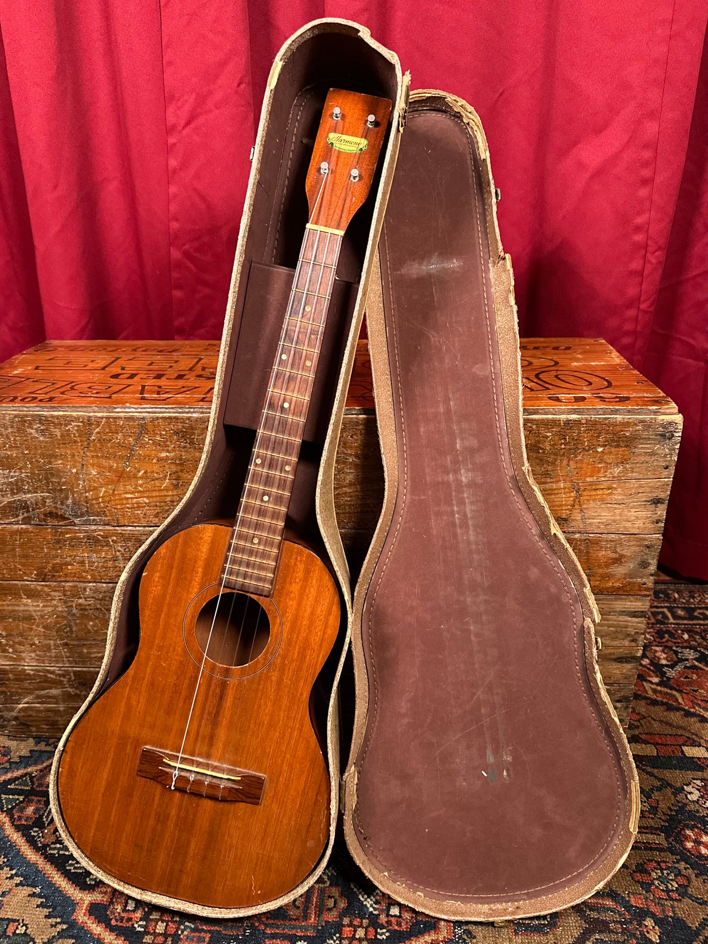 1950s Harmony Baritone Ukulele w/ Case Mahogany Rosewood
