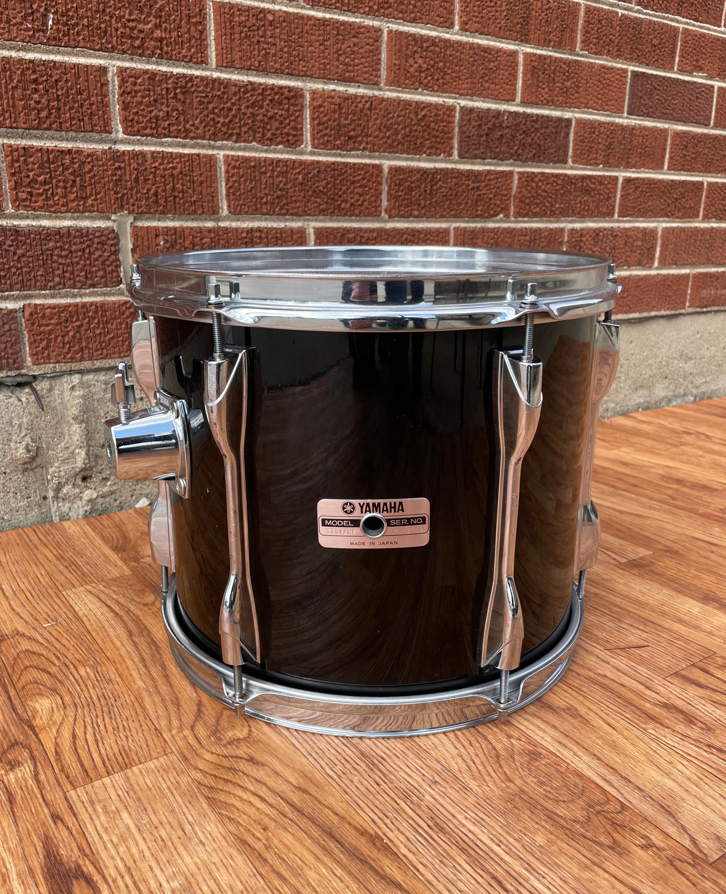 1980s Yamaha Recording Custom 10x12 Tom Drum Piano Black 12x10