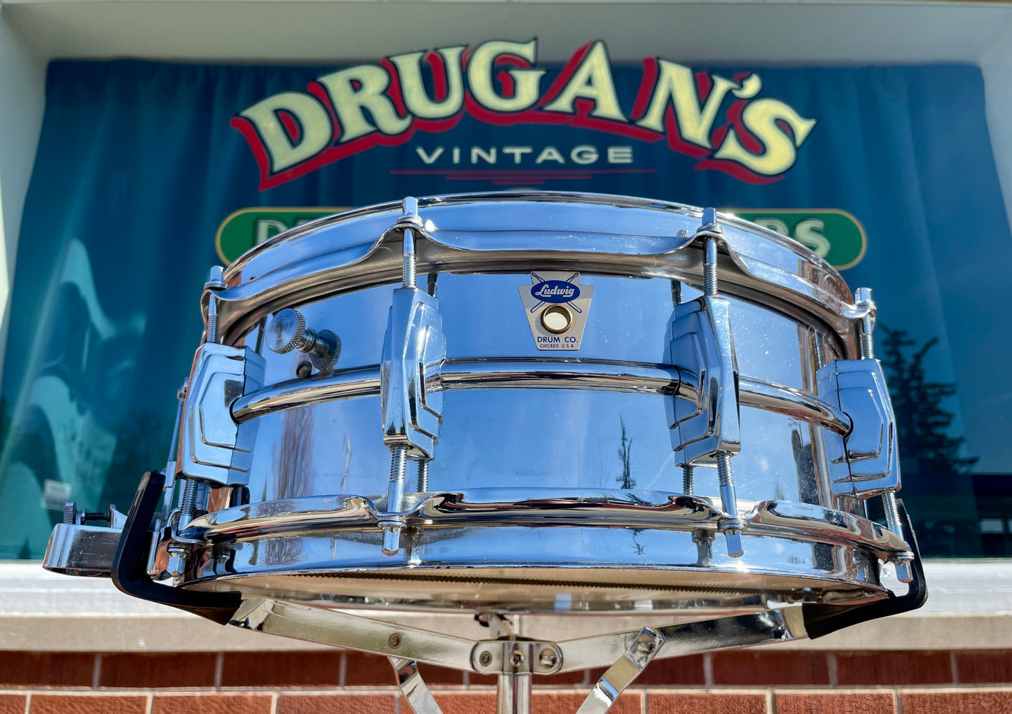 1958-1959 Ludwig 5x14 No. 410 Super Sensitive Snare Drum Trans Badge COB Supraphonic
