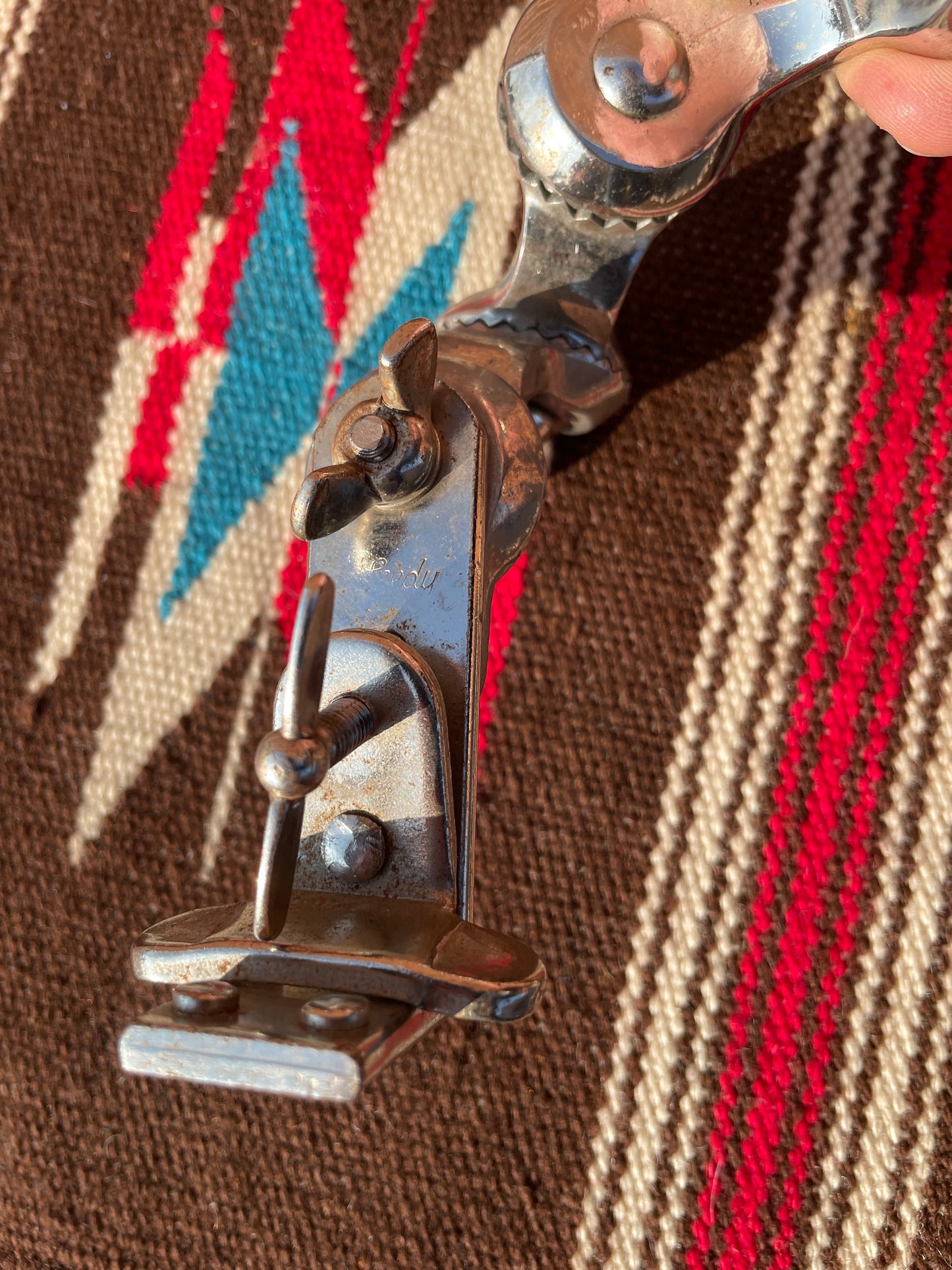 Leedy No. 7714 Rail Shell Mount Double Link Ratchet Tom Holder Nickel