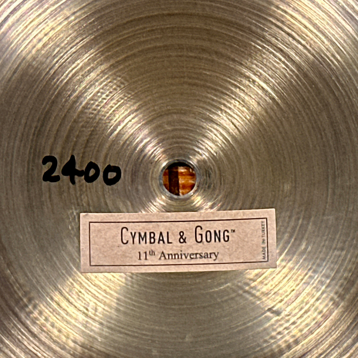 22" Cymbal & Gong 11th Anniversary Ride Cymbal w/ 8 Rivets 2400g *VIdeo*
