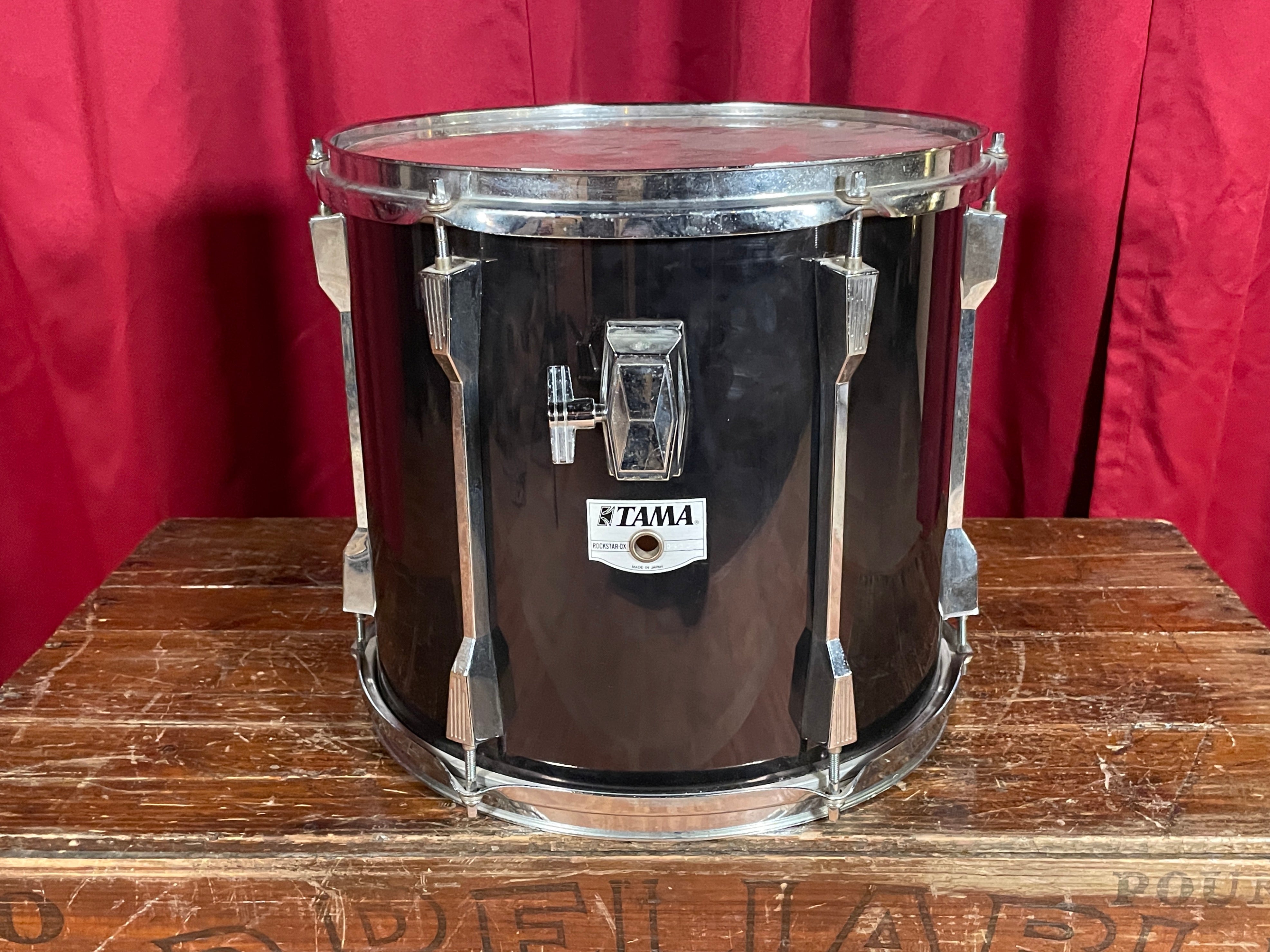 1990s Tama Rockstar DX 12x13 Power Tom Drum Jet Black Made In Japan 13x12 1990s Tama Rockstar DX 12x13 Power Tom Drum Jet Black Made In Japan 13x12