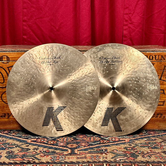 14" Zildjian K Custom Dark Hi-Hat Cymbal Pair 1038g/1186g *Video Demo*