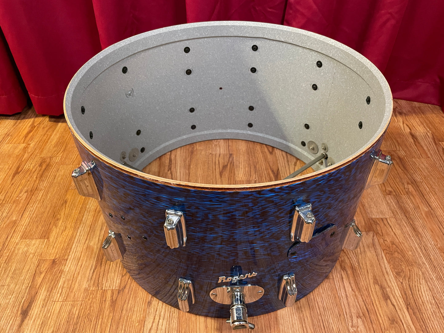 1970s Rogers PowerTone 14x22 Bass Drum Blue Onyx Pearl 22x14