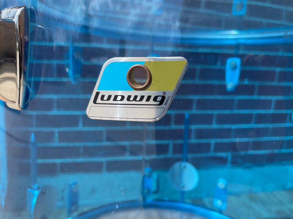 1970s Ludwig Vistalite 16x18 Floor Tom Drum Blue â Drugan's Drums & Guitars