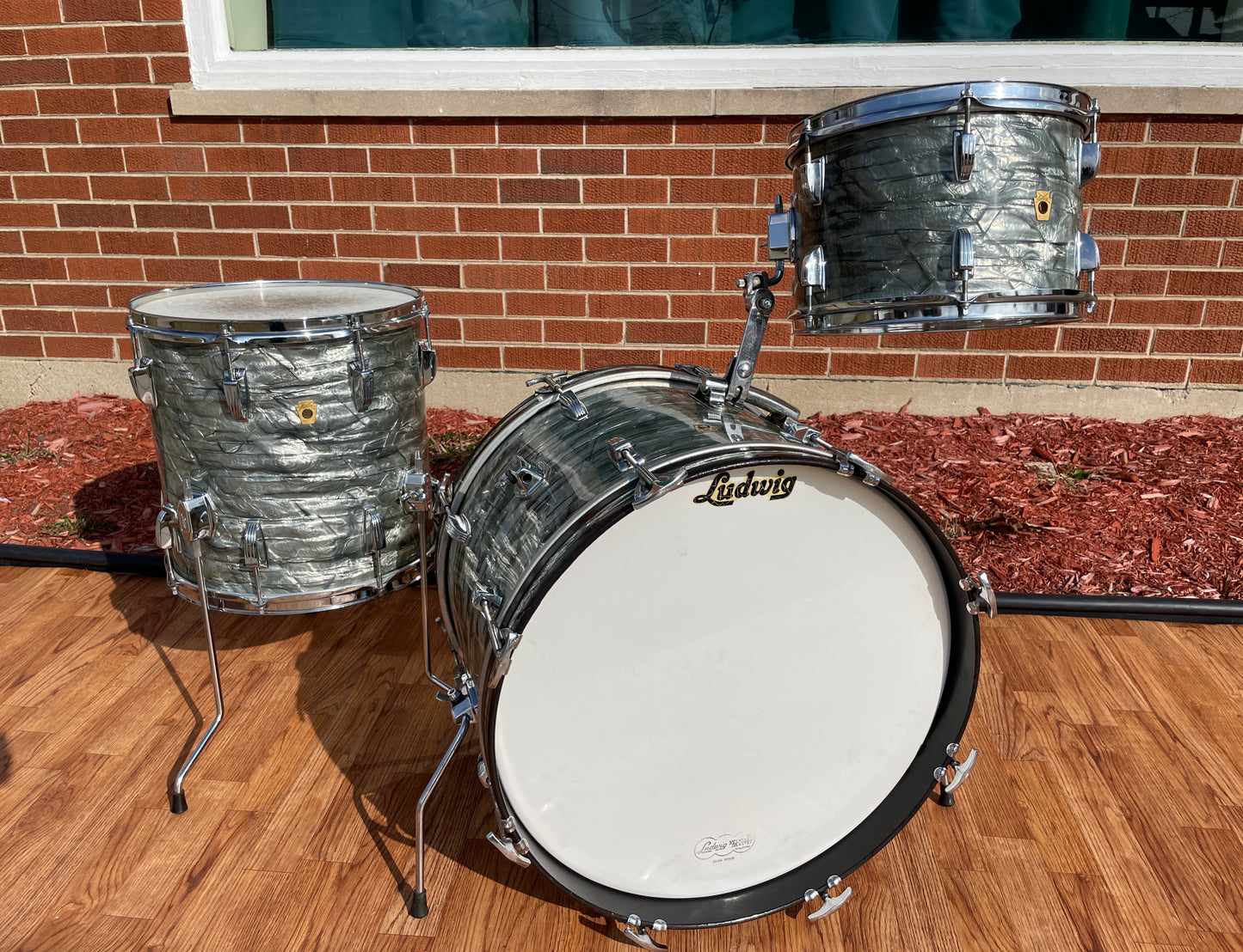 1968 Ludwig Down Beat Drum Set Sky Blue Pearl 20/12/14