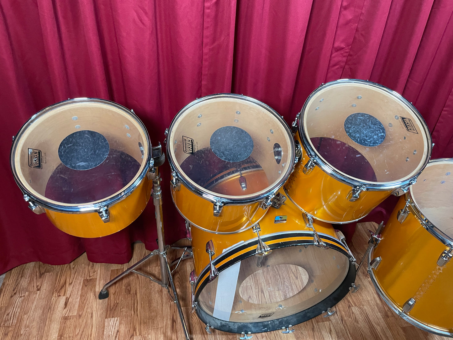 1979 Ludwig Concert Tom Drum Set Gold Silk 24/13/14/15/18