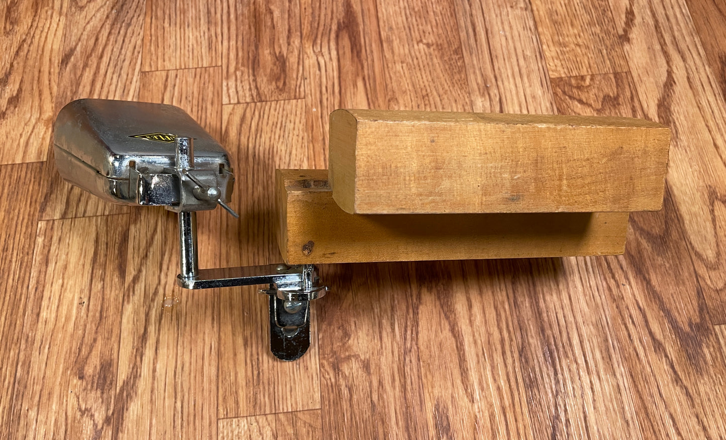 Vintage Duplex Cowbell and Tik-Tak 2-Step Wood Block Set w/ Mount