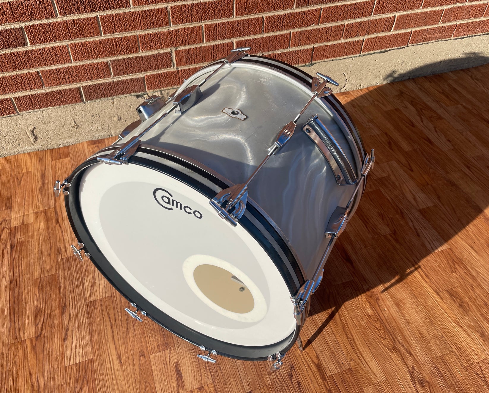 1960s Camco 14x20 Bass Drum White Moire / Satin Flame Drugan's Drums