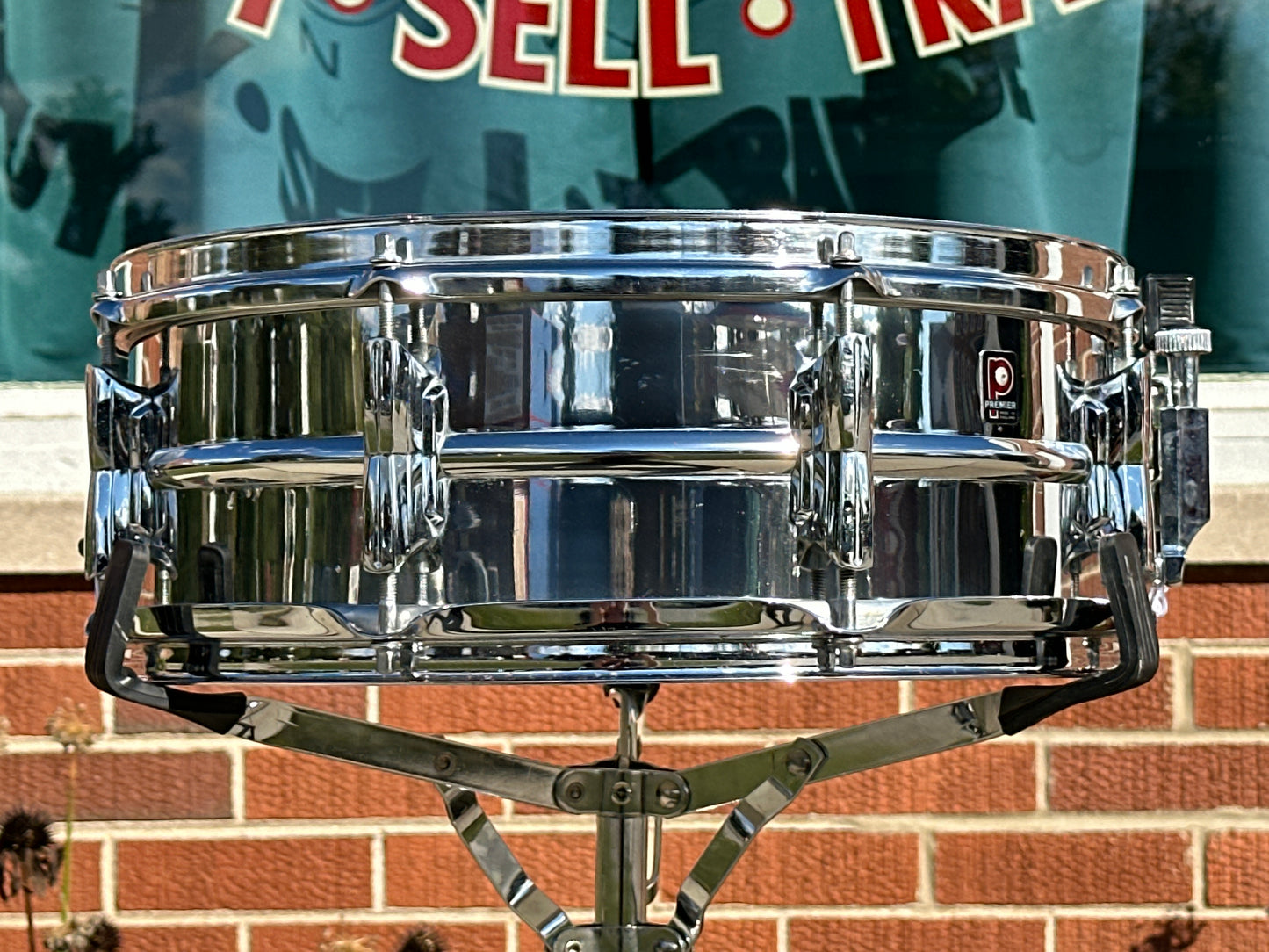 1970s Premier 5x14 PD6021 Chrome Over Aluminum Snare Drum