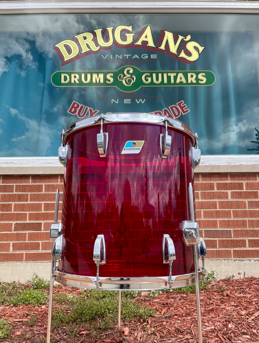 1970s Ludwig Vistalite 16x16 Floor Tom Drum Red