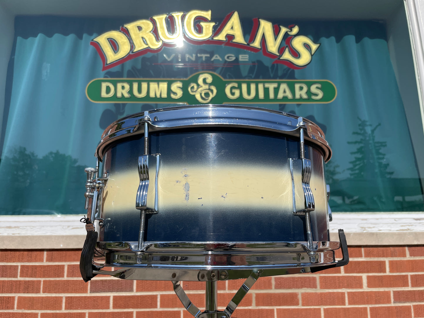 1961 Ludwig 6.5x14 Auditorium Snare Drum Blue/White Duco COB