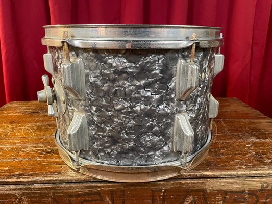 1960s Rogers Holiday 8x12 Tom Single Black Diamond Pearl Rewrap Cleveland