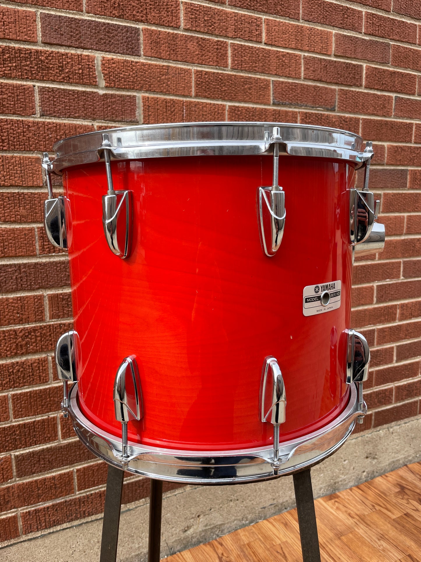 1980s Yamaha 14" Power Tour Custom Tom Drum Single Red Wood 14x12 12x14