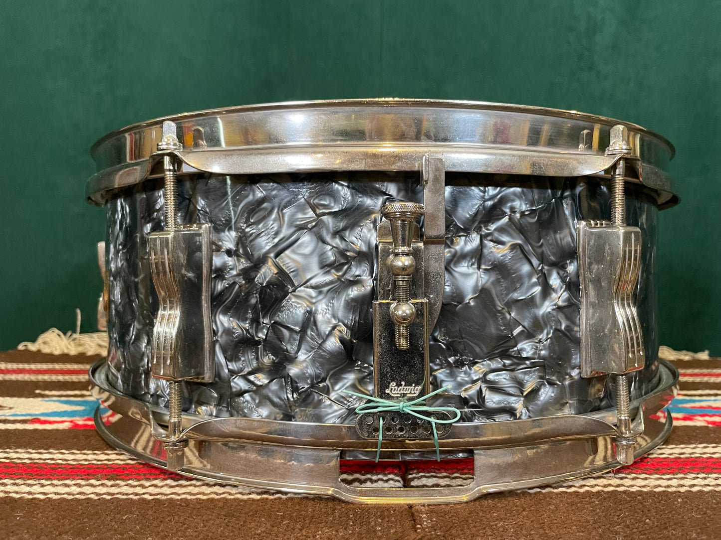 1963 Ludwig Pioneer 5x14 Pre-Serial Snare Drum Black Diamond Pearl