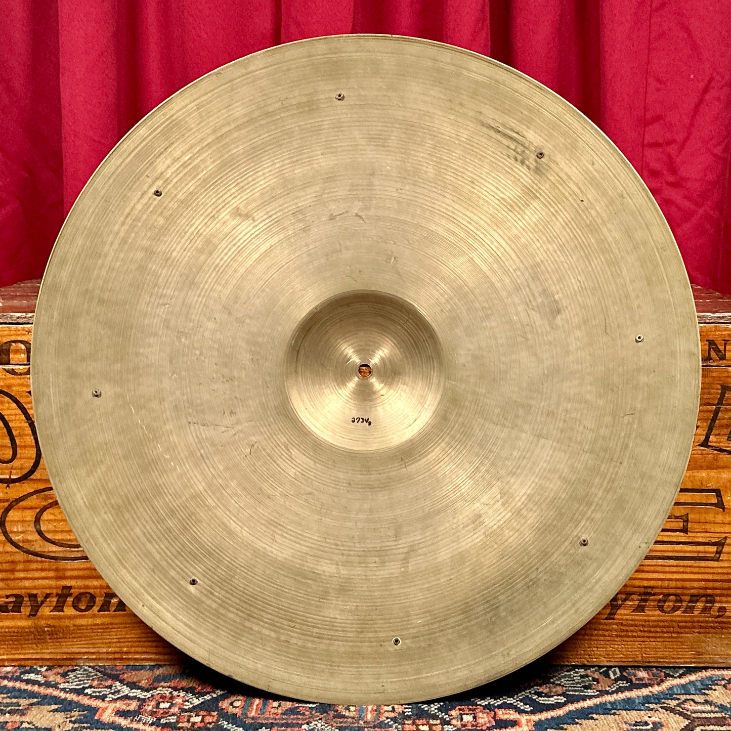 22" Zildjian A 1950s Large Stamp Ride Cymbal w/ Rivets 2734g *Video Demo*