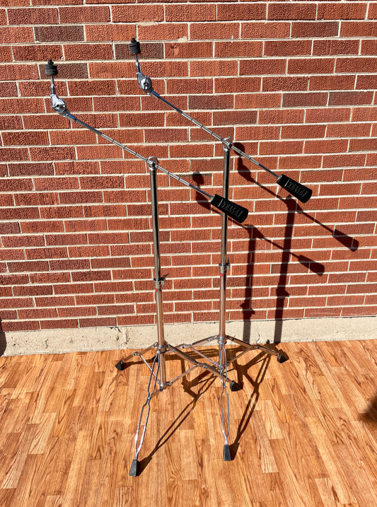 (x2) Vintage Tama Titan Red Label Boom Cymbal Stand Pair w/ Weights Japan