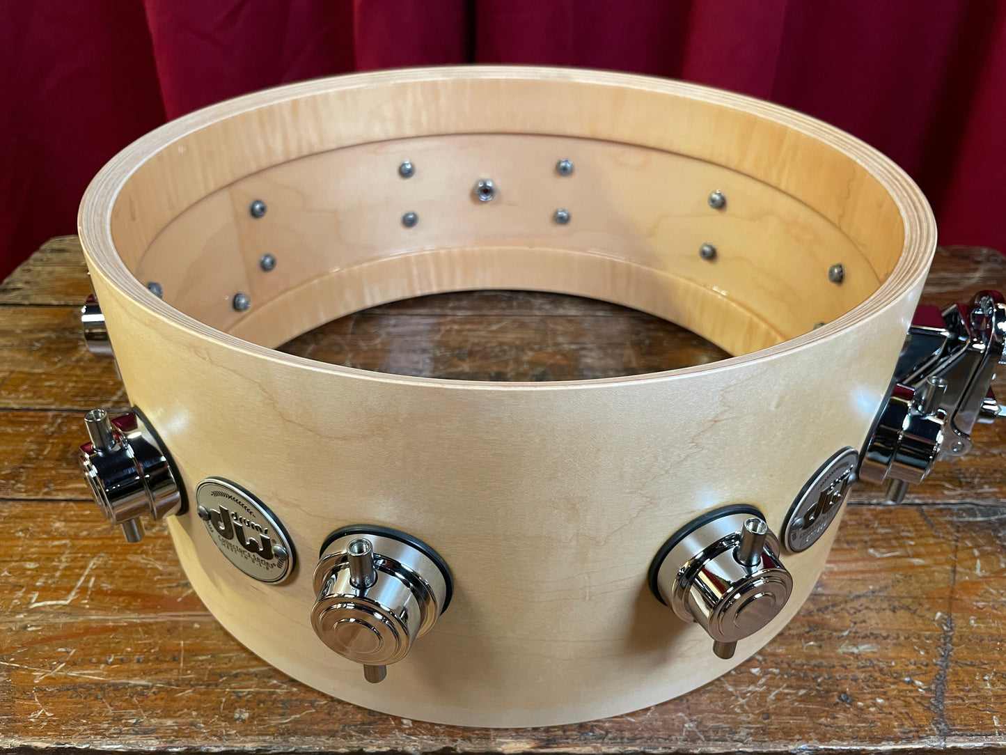 DW Collector's Series Maple Standard 6x14 Snare Natural Satin Oil Drum Workshop